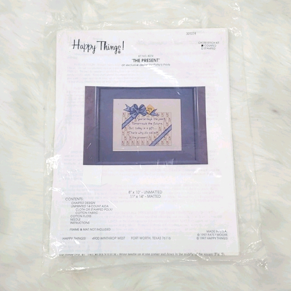 Vintage Cross Stitch Kit Happy Things ! " The Present" New